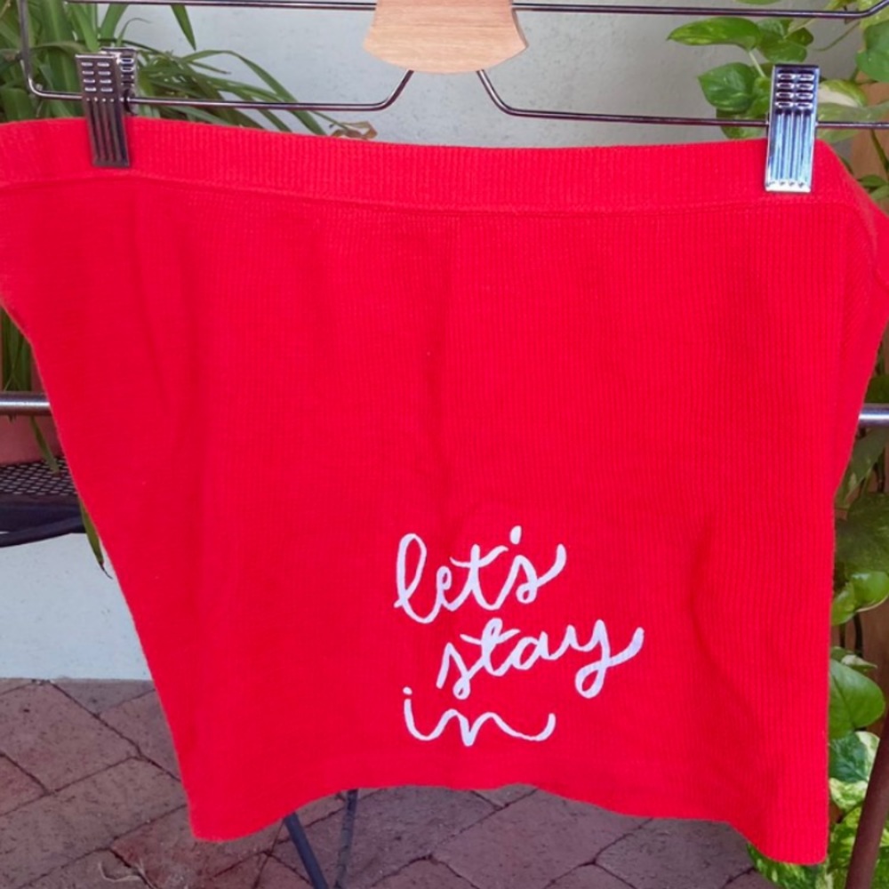 Aerie Briefs Pajama Shorts “Let’s Stay In” Xmas